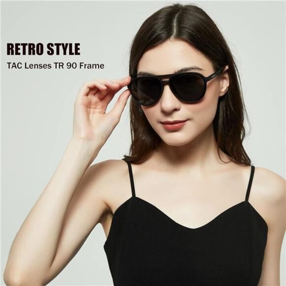 TAC Polarized Tinted Classic Vintage Retro 70s, TR-90 Frame, UV 400 Protection main image 4